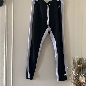 Black and white trackpants